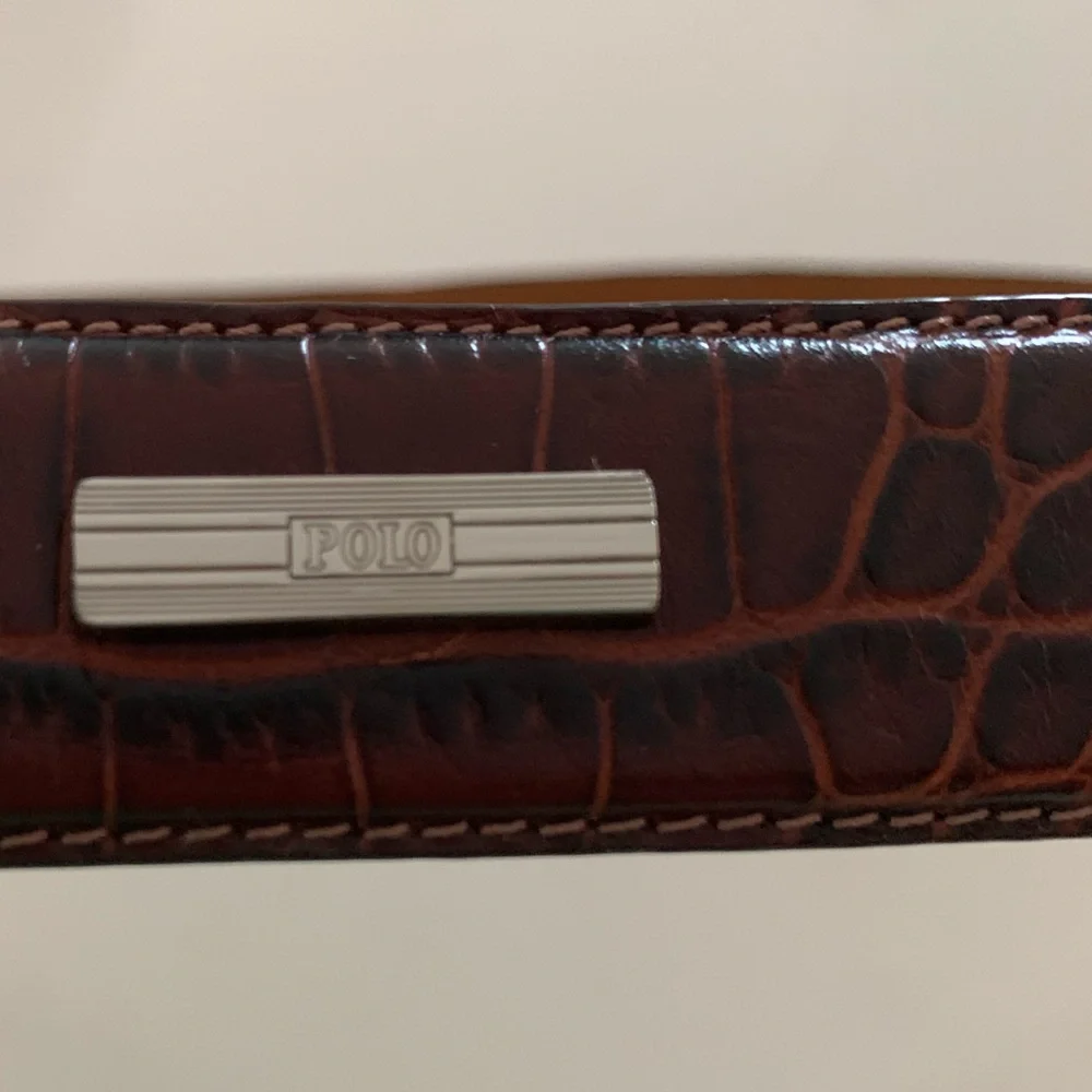 Polo Brown Leather Belt with Buckle size 34